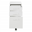 Scranton & Co 3 Drawer Mobile File Cabinet in White Engineered Wood