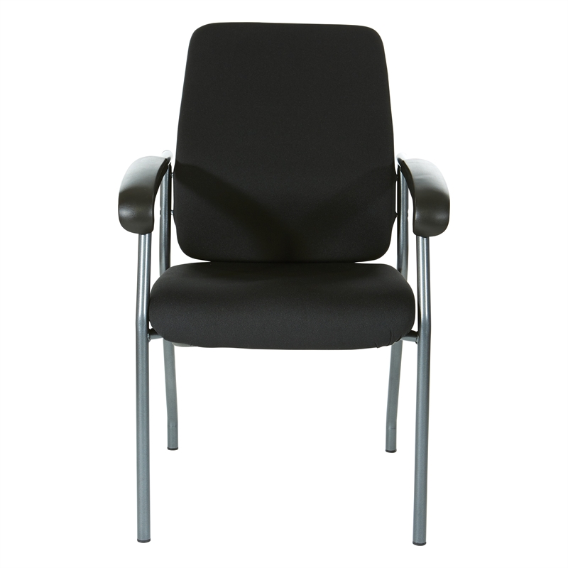 Scranton & Co High Back Guest Chair in Black Fabric with Titanium Frame