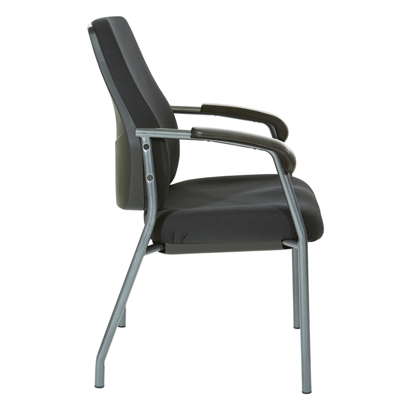 Scranton & Co High Back Guest Chair in Black Fabric with Titanium Frame