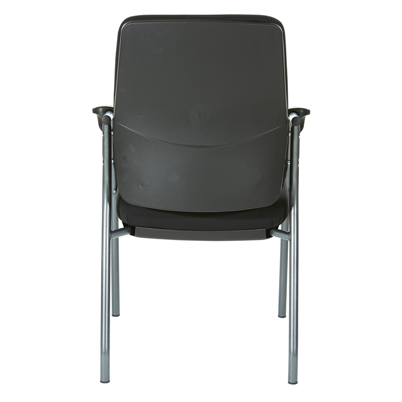 Scranton & Co High Back Guest Chair in Black Fabric with Titanium Frame
