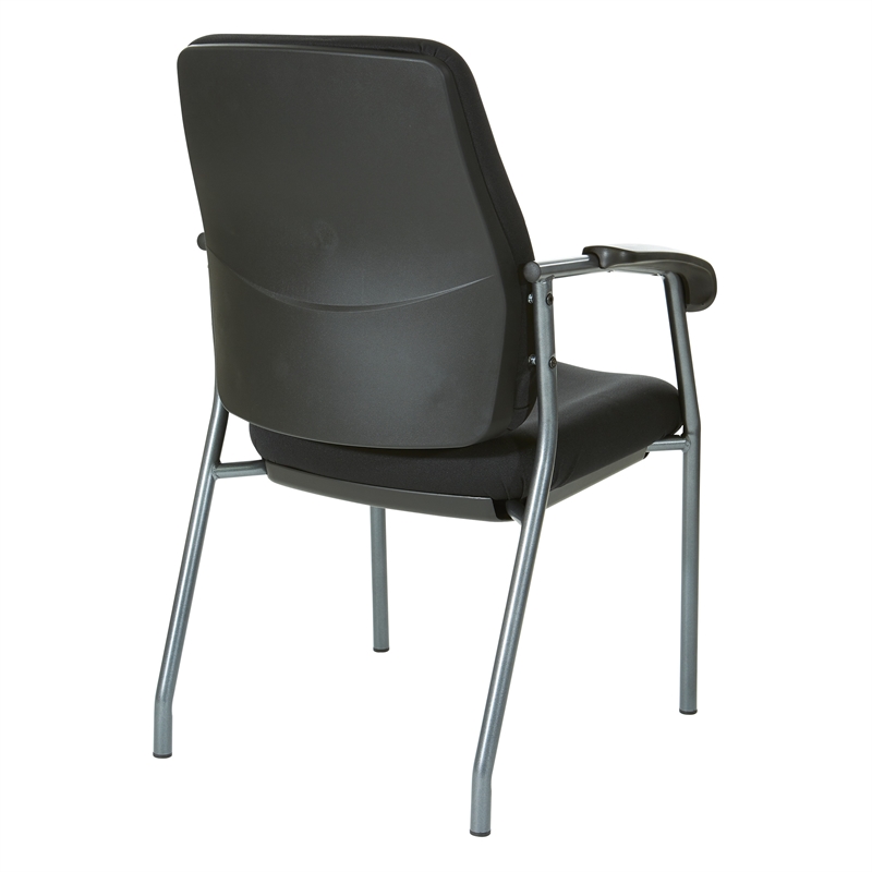 Scranton & Co High Back Guest Chair in Black Fabric with Titanium Frame
