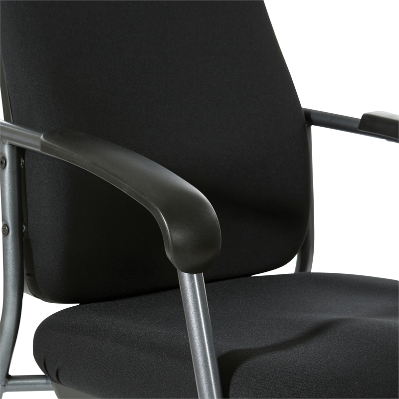 Scranton & Co High Back Guest Chair in Black Fabric with Titanium Frame