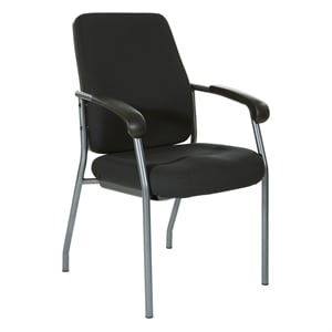 Scranton & Co High Back Guest Chair in Black Fabric with Titanium Frame