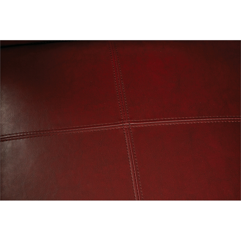 Scranton & Co Club Chair in Crimson Red Bonded Leather with Wood Legs