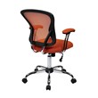 Scranton & Co Task Chair with Orange Mesh Fabric Seat and Chrome Base