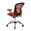 Scranton & Co Task Chair with Orange Mesh Fabric Seat and Chrome Base