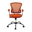 Scranton & Co Task Chair with Orange Mesh Fabric Seat and Chrome Base