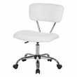 Scranton & Co Task Office Chair in White Vinyl with Chrome Base