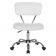 Scranton & Co Task Office Chair in White Vinyl with Chrome Base