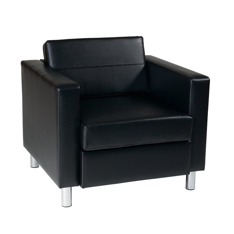 Scranton & Co Club Barrel Arm Chair in Espresso Faux Leather