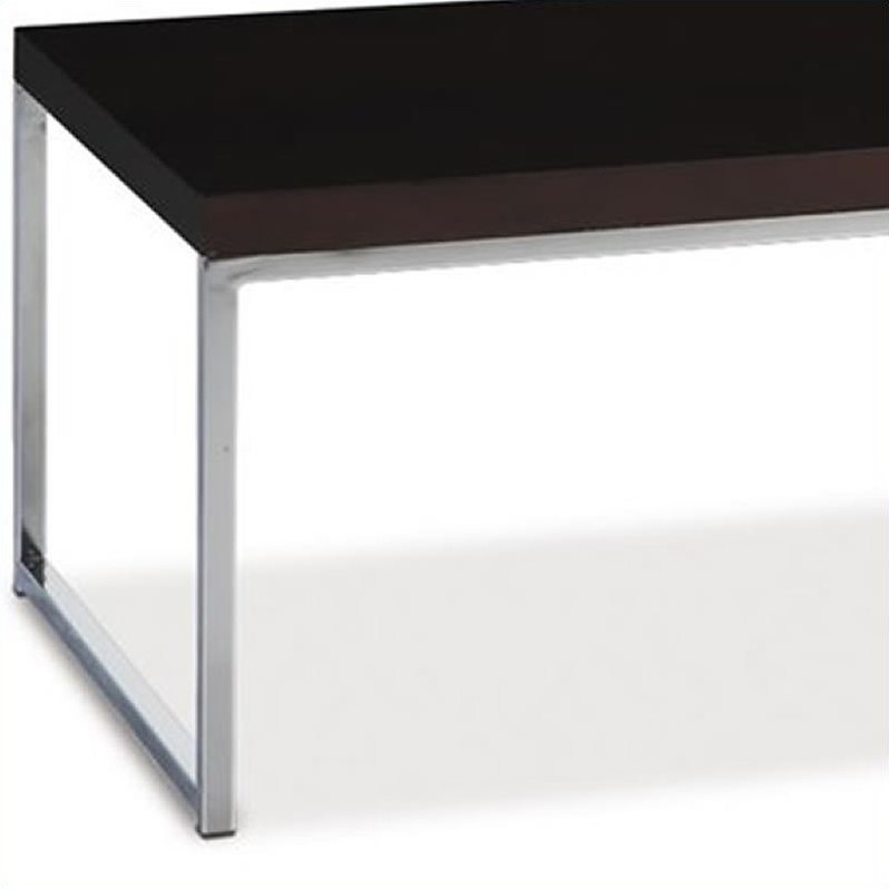 Scranton & Co Contemporary Espresso Wood Coffee Table with Chrome Legs