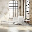 Scranton & Co White Coffee Table in Engineered Wood with Chrome Legs