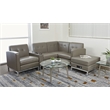 Scranton & Co Armless Chair in Smoke Gray Faux Leather with Chrome Base