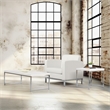 Scranton & Co White End Table with Chrome Legs and Lacquer Finish