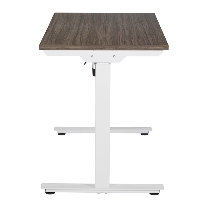 Scranton & Co Height Adjustable Table in Urban Walnut with White Base