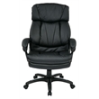 Scranton & Co Oversized Black Faux Leather Executive Chair with Loop Arms