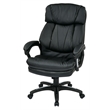 Scranton & Co Oversized Black Faux Leather Executive Chair with Loop Arms