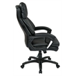 Scranton & Co Oversized Black Faux Leather Executive Chair with Loop Arms
