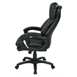 Scranton & Co Oversized Black Faux Leather Executive Chair with Loop Arms