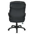 Scranton & Co Oversized Black Faux Leather Executive Chair with Loop Arms