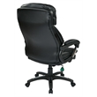 Scranton & Co Oversized Black Faux Leather Executive Chair with Loop Arms