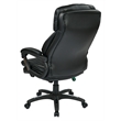 Scranton & Co Oversized Black Faux Leather Executive Chair with Loop Arms