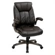 Scranton & Co Faux Leather Mid Back Manager's Chair in Cocoa Brown