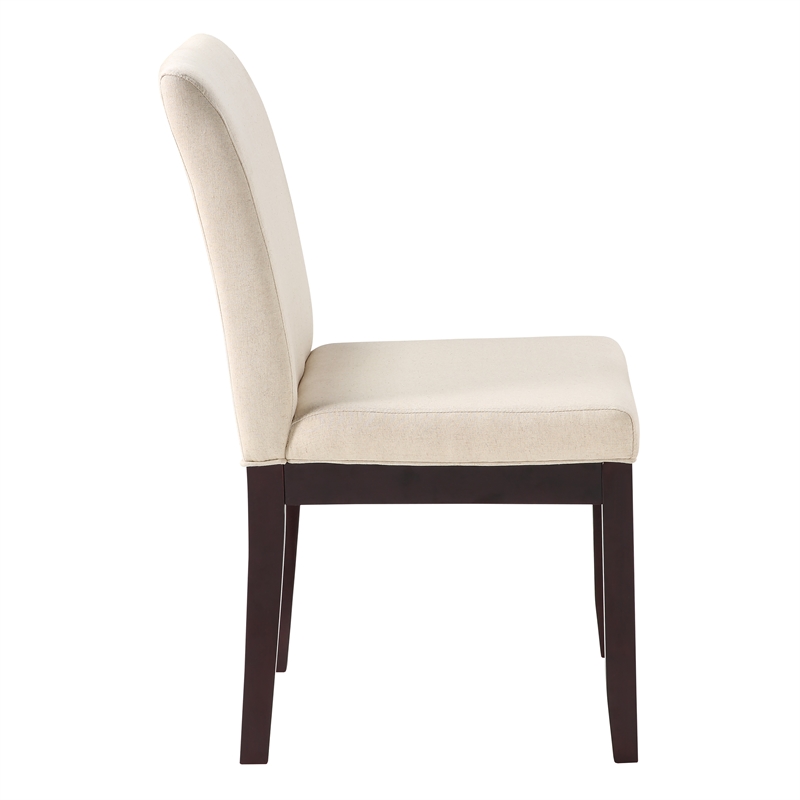 Scranton & Co Contemporary Parsons Dining Chair in Linen Beige Fabric
