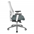 Scranton & Co White Mesh Mid Back Chair with Gray Fabric Mesh Seat