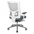 Scranton & Co White Mesh Mid Back Chair with Gray Fabric Mesh Seat