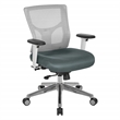 Scranton & Co Contemporary White Mesh Mid Back Chair with Gray Mesh Seat