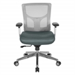 Scranton & Co Contemporary White Mesh Mid Back Chair with Gray Mesh Seat