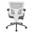 Scranton & Co Contemporary White Mesh Mid Back Chair with Gray Mesh Seat