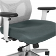 Scranton & Co Contemporary White Mesh Mid Back Chair with Gray Mesh Seat