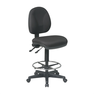 Scranton & Co Ergonomic Black Fabric Drafting Chair with Footring