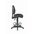 Scranton & Co Ergonomic Black Fabric Drafting Chair with Footring