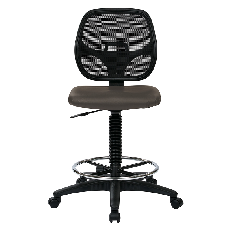 Scranton & Co Brown Fabric Mesh Back Drafting Chair with 18