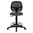 Scranton & Co Brown Fabric Mesh Back Drafting Chair with 18
