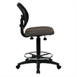 Scranton & Co Brown Fabric Mesh Back Drafting Chair with 18