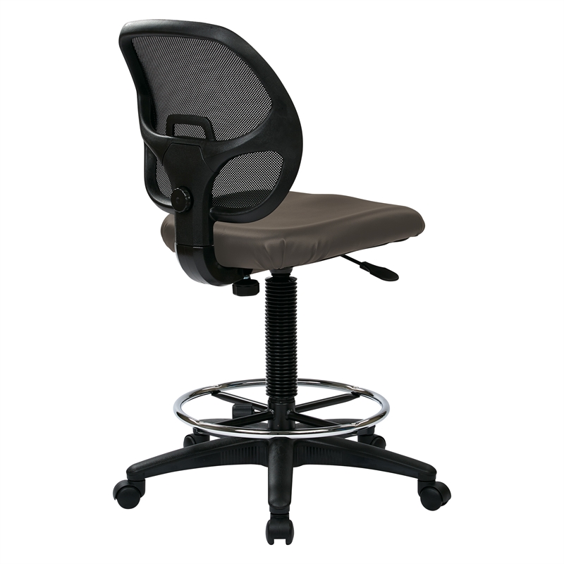 Scranton & Co Brown Fabric Mesh Back Drafting Chair with 18