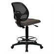 Scranton & Co Brown Fabric Mesh Back Drafting Chair with 18