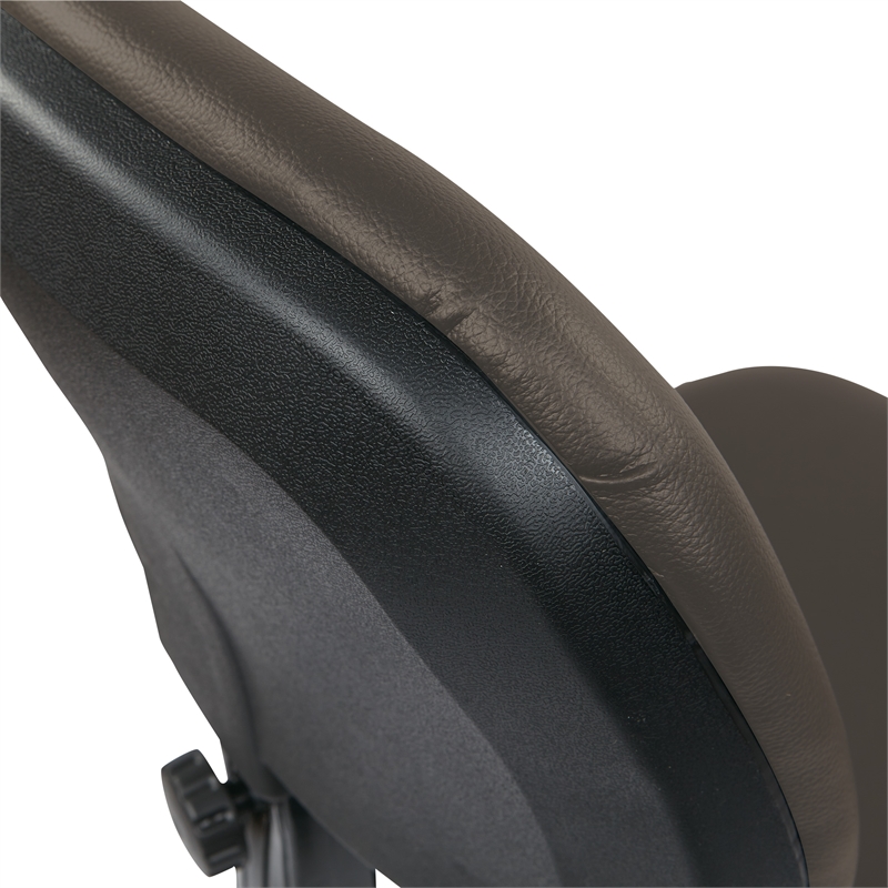 Scranton & Co Brown Vinyl Drafting Chair with Adjustable Foot Ring