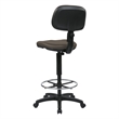 Scranton & Co Brown Vinyl Drafting Chair with Adjustable Foot Ring