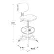 Scranton & Co Brown Vinyl Drafting Chair with Adjustable Foot Ring
