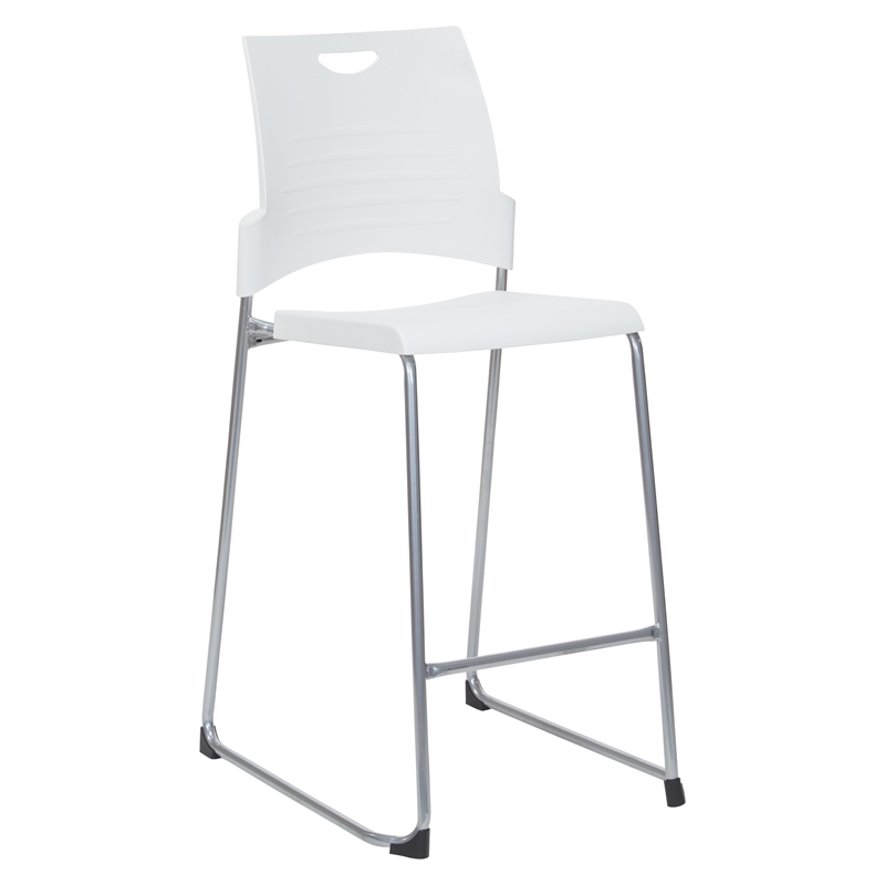 Scranton & Co Tall Stacking Stool with White Plastic Seat - 25 Pack