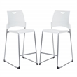 Scranton & Co Tall Stacking Stool with White Plastic Seat - 2 Pack