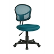 Scranton & Co Contemporary Blue Mesh Back and Fabric Armless Desk Chair