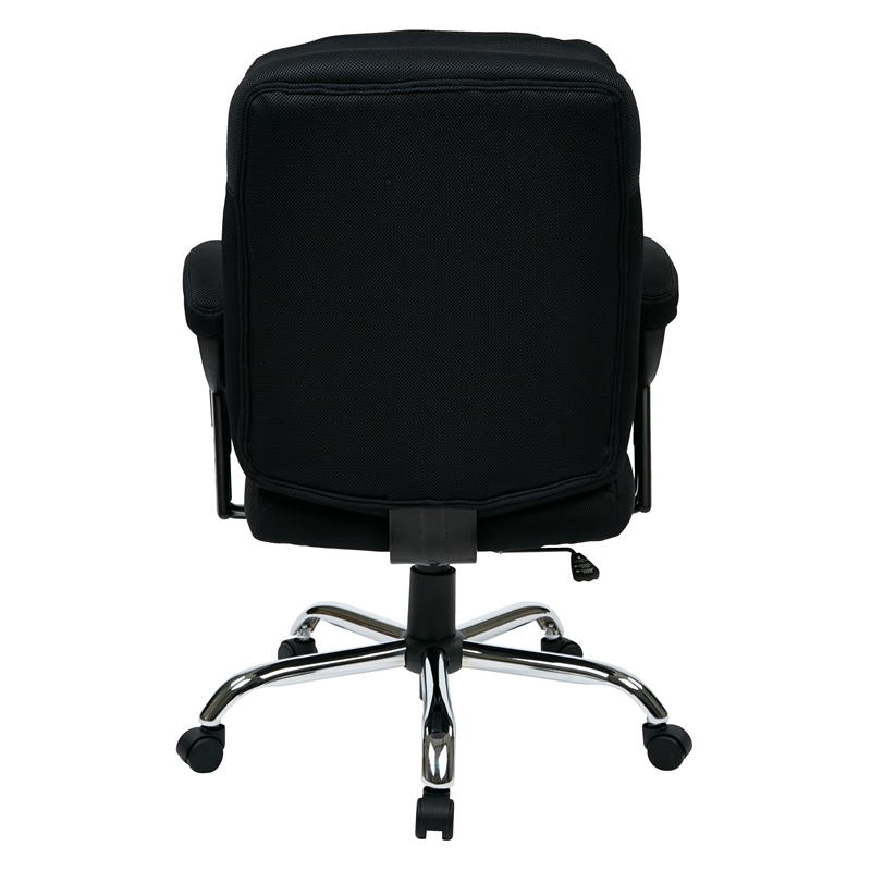 Scranton & Co Big and Tall Executive Office Chair in Black Mesh