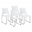 Scranton & Co Stacking and Ganging Chairs in White Plastic - 4 Pack