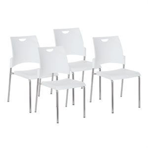 Scranton & Co Stacking Chair with White Plastic Seat - 4 Pack